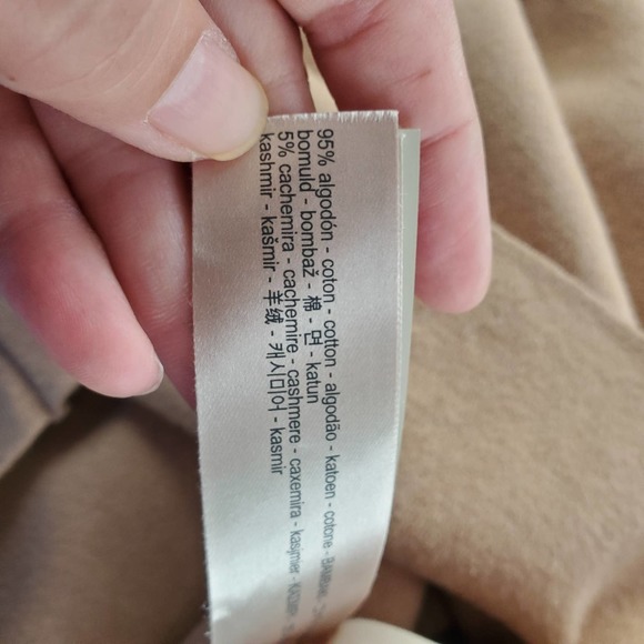 Massimo Dutti Beige Cotton Cashmere Pencil Midi Skirt US Women's Medium - Picture 8 of 9